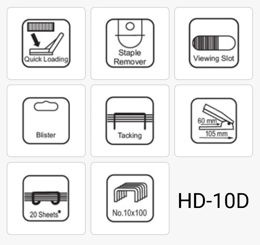 Kangaro HD-10D Stapler With 4 Packs of No. 10-1M Staple Pins Top Loading Combo Pack
